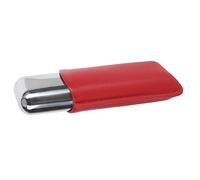 Eeneme Estuche para Puros Estuche para Puros de Cuero Portátil con 2 Soportes y Tubo de Acero Inoxidable para Viajes Al Aire Libre (Rojo)