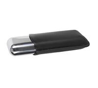 Eeneme Estuche para Puros Estuche para Puros de Cuero Portátil con 2 Soportes y Tubo de Acero Inoxidable para Viajes Al Aire Libre (Negro)