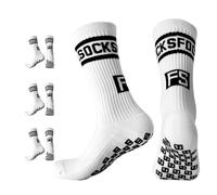 EEPLUYTY Calcetines Futbol Antideslizantes, Calcetines Futbol Hombre,Adecuado Para Fútbol, Baloncesto y Otros Deportes (FR/ES, Números, 39, 47, Regular, Regular, Blanco)