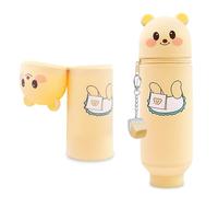 EEPLUYTY Kawaii Estuche 2 en 1 Estuche de Silicona Suave - Kawaii Kawaii Estuche Estuche de Silicona Estilos, Oso de mantequilla, 19cm x 6.6cm, moderno