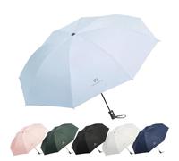 EEPLUYTY Paraguas de bolsillo con apertura y cierre automático, paraguas resistente al viento de 8 polos, paraguas plegable resistente al viento, protección UV,cierre automáticos(azul)