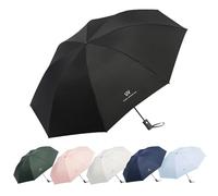 EEPLUYTY Paraguas de bolsillo con apertura y cierre automático, paraguas resistente al viento de 8 polos, paraguas plegable resistente al viento, protección UV,cierre automáticos(negro)