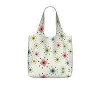 eeprty Atomic Stars - Bolsa de compras reutilizable con estampado retro de estrellas, bolsa de compras plegable de 25 L, ligera para viajes y uso diario
