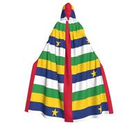 eeprty Bata de bandera de África Central, capa larga con capucha para adultos, disfraz medieval de cosplay