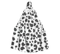 eeprty Bata de fiesta renacentista con estampado de vaca, capa larga con capucha para adulto, disfraz medieval de cosplay