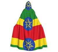 eeprty Bata de la bandera de Etiopía, capa larga con capucha para adultos, disfraz medieval de cosplay