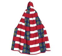 eeprty Bata de la bandera de Georgia, capa larga con capucha para adultos, disfraz medieval de cosplay