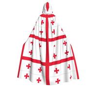 eeprty Bata de la bandera de Georgia para la feria renacentista, capa larga con capucha para adultos, disfraz medieval de cosplay