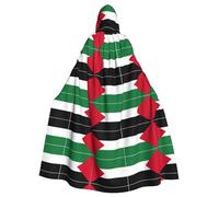 eeprty Bata de la bandera de Palestina, capa larga con capucha para adultos, disfraz medieval de cosplay