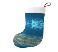 eeprty Blue Ocean - Medias de Navidad onduladas de felpa suave con diseño de mar y paisaje marino, tradicionales a granel para chimenea de Navidad