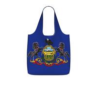 eeprty Bolsa de compras reutilizable con estampado de la bandera del estado de Pensilvania, bolsa de compras plegable de 25 L, ligera para viajes y uso diario