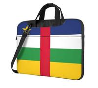 eeprty Bolsa para laptop con estampado de bandera de África Central, elegante, moderna, retro, para ella, regalo de cumpleaños único, Black, 15.6 inch