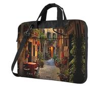 eeprty Bolsa para portátil con estampado de calle vieja italiana, moderna, retro, para ella, regalo de cumpleaños único, Black, 13 inch