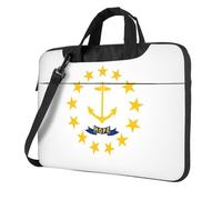 eeprty Bolsa para portátil con estampado de la bandera del estado de Rhode Island y estilo retro moderno para regalo de cumpleaños, Black, 15.6 inch