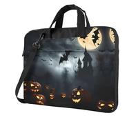 eeprty Bolsa para portátil con estampado de murciélagos voladores de Halloween 4 con diseño moderno retro para ella, regalo único de cumpleaños, Black, 13 inch