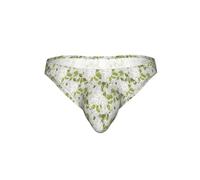 eeprty Calzoncillos de bikini con estampado de flores blancas, cómodos para el día a día, estampado retro, ropa interior de poliéster suave y elástico transpirable, Negro, 3XL