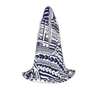 eeprty Capa con capucha azul polinesia tribal maorí para adolescentes, disfraz de teatro, gótico, fantasía, medieval, capa larga