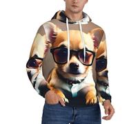 eeprty Chihuahua - Sudadera con capucha para hombre, con forro polar, con capucha ajustable, para uso al aire libre, sudadera con capucha para invierno, Negro, M