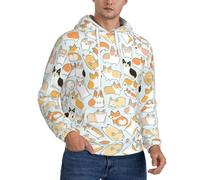 eeprty Corgi Dog - Sudadera con capucha para hombre con forro polar y capucha ajustable para uso al aire libre, sudadera con capucha de invierno, NEGRO, M