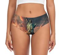 eeprty Estatua de la Libertad en Nueva York Invisible debajo de la ropa, calzoncillos para mujer, bragas invisibles sin costuras, cómodas para el uso diario, Negro, 4XL