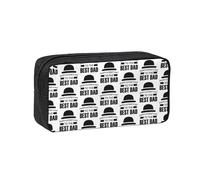 eeprty Estuche para bolígrafos con texto en inglés "Happy Fathers Day to The Best Dad", estilo lienzo, espaciosa bolsa con cremallera con asa para arte diario en la escuela y la oficina