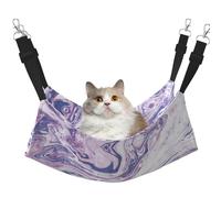 eeprty Hamaca de jaula de mármol con textura morada oscura, hamaca cálida para mascotas, suave para colgar en invierno, cálida