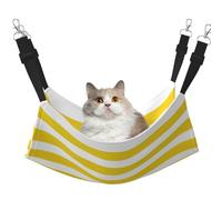 eeprty Hamaca de jaula para mascotas con diseño de rayas amarillas, hamaca cálida para mascotas, suave para colgar en invierno