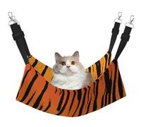 eeprty Hamaca de jaula para mascotas con diseño de rayas de tigre, hamaca cálida para mascotas, suave y colgante para gatos