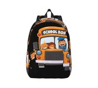 eeprty Mochila con cordón para niños y niñas, con estampado de autobús escolar, bolsa de mano, para gimnasio, deportes, viajes