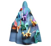 eeprty Origami - Bata multicolor de Papercraft con grullas renacentistas, capa larga con capucha para adultos, disfraz medieval de cosplay