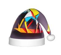 eeprty Origami Multicolor Papercraft Cranes 1 Sombrero de Papá Noel de Navidad para niños, Unisex Terciopelo Clásico Sombrero de Papá Noel para Año Nuevo Fiesta Headwear