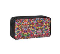 eeprty Origami Paper Cranes - Estuche para bolígrafos con diseño de grullas de papel, espaciosa bolsa con cremallera y asa para arte diario en la escuela y la oficina