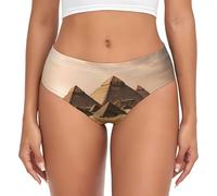 eeprty Pirámides de Egipto Invisible debajo de la ropa, calzoncillos para mujer, bragas invisibles sin costuras, cómodas para el uso diario, Negro, L