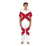 eeprty Ropa de dormir para hombre con estampado de la bandera del estado de Alabama, ropa de dormir de manga corta ultrasuave y pantalones con bolsillos laterales, tallas S-3XL, Negro, XL