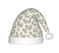 eeprty Sombrero de Papá Noel de Navidad con patrón de leopardo marrón para niños, unisex, terciopelo, clásico, sombrero de Papá Noel, para fiesta de Año Nuevo