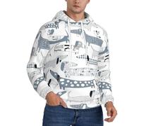 eeprty Sudadera con capucha para hombre, diseño de perro salchicha con forro polar y capucha ajustable, para uso al aire libre, sudadera con capucha de invierno, NEGRO, M