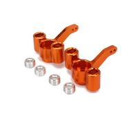 EEQANAO 2 Piezas de Soporte de buje de dirección de aleación de Aluminio (izq./Der.) 511484 for Coche RC 1/10 FS, camión, Buggy 53810, Piezas de Hop-up mejoradas(Orange)