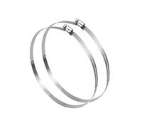 EesTeck 2Pcs 10" (Diameter) Adjustable 304 Stainless Steel Duct Clamps Hose Clamp Pipe Clamp Air Ducting Clamp worm drive hose clamps (251mm-273mm)