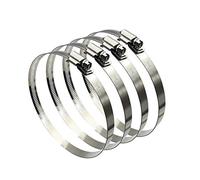 EesTeck 4Pcs 6" Adjustable 304 Stainless Steel Duct Clamps Hose Clamp Pipe Clamp Air Ducting Clamp worm drive hose clamps（141mm-165mm）