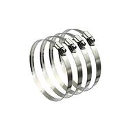 EesTeck 5" Adjustable 304 Stainless Steel Duct Clamps Hose Clamp Pipe Clamp Air Ducting Clamp worm drive hose clamps (4Pcs, 118mm-140mm)