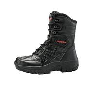 Eestfy Botas Combat Invierno Hombre Altas PU Tácticas Forradas Algodón Cálido Suela Goma Antideslizante Entresuela Phylon Robusto para Nieve Senderismo & Outdoor,Negro,41 EU