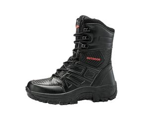 Eestfy Botas Combat Invierno Hombre Altas PU Tácticas Forradas Algodón Cálido Suela Goma Antideslizante Entresuela Phylon Robusto para Nieve Senderismo & Outdoor,Negro,41 EU