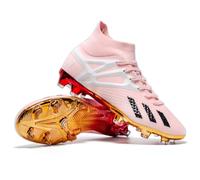 Eestfy Botas de Fútbol FG Hombre y Mujer Tacos Antideslizantes Diseño de Caña Alta Estables para Césped Firme Tallas Completas Disponibles,Whitepink FG,39 EU