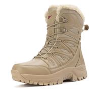 Eestfy Botas Work Combat Hombre Altas PU Forradas Cálidas Suela Goma Antideslizante Resistentes para Trabajo Exterior & Senderos,Sand,42 EU