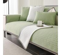 Eestfy Funda de sofá de Punto refrescante - Cómodo Material de Seda Hielo - Diseño Transpirable y Antideslizante calurosos días de Verano,Verde,90×160cm