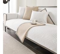 Eestfy Funda de sofá de Punto refrescante - Cómodo Material de Seda Hielo - Diseño Transpirable y Antideslizante calurosos días de Verano,Blanca,110×180cm