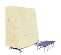 EEUK Funda Tenis de Mesa, Funda Mesa de Ping Pong Exterior con Velcro y Cremallera, Impermeable y Transpirable, Resistente, para Interior y Exterior(Size:152x71x160cm,Color:Beige)