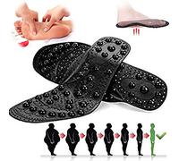 EEUK Plantillas De Terapia Magnética, Plantillas Magneticas para Adelgazar, Plantillas Ortopédicas Reflexología Dolor De Pie Mejorar La Circulación Sanguínea Fascitis Plantar (Size:L,Color:Negro)