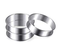 Eeuye 10 Piezas Anillos de Tarta Enrollados Dobles Anillos de Muffin de Acero Inoxidable Anillos de Crumpet Anillos de Tarta Redondos para Herramientas de Horneado de Alimentos