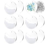 Eeuye 100 Piezas de Llaveros de AcríLico Transparente de 2 Pulgadas en con Agujero, Disco de AcríLico Duradero para Manualidades de Bricolaje (1/8 Pulgadas de Espesor)